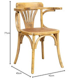 Biscottini Chaise Salle a Manger Bois 77x42x45 cm - Chaise rotin Salle à Manger et Chaise de Cuisine - Chaise bistrot Bois - Chaise Bois bistrot