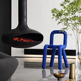 Chaise de salle à manger géométrique moderne – Tabouret décoratif pour chambre à coucher, contemporain rembourré en velours avec dossier – Chaise d'appoint de salon
