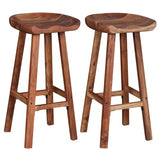 vidaXL Lot de 2 Tabourets de Bar, Chaise de Pub, Siège de Bistrot, Meuble de Salle à Manger Cuisine Salon Maison Intérieur, Bois d'Acacia Massif