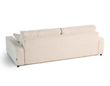 Lisa Design - Pivoine - canapé Droit 3 Places - Convertible avec Coffre - en Velours texturé, Beige
