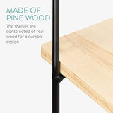 Navaris Étagère Murale – Compartiment de Rangement 50 x 50 x 12 cm en Bois de pin et métal – Étagère pour Chambre Salon Salle de Bain Cuisine
