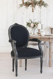 Fauteuil médaillon royal « Château Monfort » - Chaise baroque faite à la main - Modèle français du XIXe siècle - Cadre en bois avec sculptures et rembourrage - Dimensions : environ 94-98 × 63-67 cm