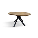 PAZZO DESIGN Table ronde extensible Nada, table de salon, table de cuisine, pieds croisés noirs, fabriquée en Italie, chêne rustique, 100 x 75 cm - id_2220