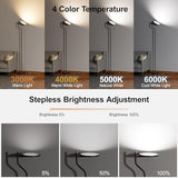 Nulmvic Lampadaire LED Salon Dimmable - 36W Lampe Sur Pied avec 4 Couleurs Variation Continue Lampadaire LED Moderne avec Télécommande et Commande Tactile pour Salon Chambre et Bureau