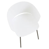 IDIMEX Lot de 4 chaises de Jardin NIVEL Fauteuil d'extérieur en Plastique Blanc résistant aux UV et Pieds en métal Noir