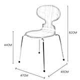 JUUBND Chaise de Salle à Manger décontractée à thème, Chaise Fourmi Simple, siège en Bois courbé + Pieds en Fer forgé, Conception Ergonomique, pour Restaurant/Bureau/comptoir,Black