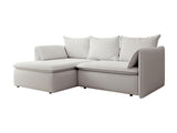 Vente-unique - Canapé d'angle Gauche Convertible en Tissu texturé Beige Teodora