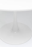 Kare Design Table Schickeria, blanc, bois MDF, pied en acier, minimaliste, table a manger, table ronde pour 4 personnes, salle à manger, salon, bureau, Ø110