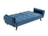 Vente-unique - Canapé 3 Places Convertible clic-clac en Velours Bleu GULCAN