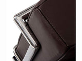 LC2 Cognac Fauteuil en acier inoxydable en cuir italien noir, marron, blanc