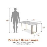 CosmoLiving by Cosmopolitan Table à manger Astor, 64" x 36" x 30", blanc