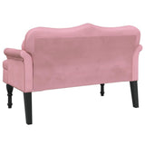 vidaXL Banc avec Coussins, Canapé avec Accoudoir et Dossier, Banquette avec Pieds en Bois, Siège de Salon Salle de Séjour, Rose Velours