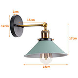iDEGU Lot de 2 Appliques Murales Rétro, Lampe Murale de Style Edison en Forme de Parapluie E27 Métal Plafonnier Luminaire Vintage Applique Intérieure pour Chambre Salon Couloir Café, 220mm (Vert)