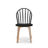 Kosmi Chaise de Salle à Manger EMY Noire avec Pieds en Bois