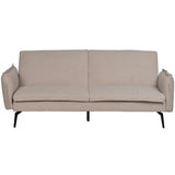 IXIA - Canapé-Lit Beige Tissu Lin Pied métal 214cm