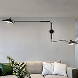 CXYWBD Appliques Rétro Loft Industrial Wall Lights Serge Mouille V-Option Lampes French Designer Rotation Fumeuses murales for décoration de la Maison Size Black 120 cm