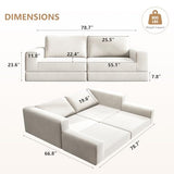 Canapé-lit convertible, modulaire moderne, siège profond, design pliable pour salon et chambre à coucher, pas de montage nécessaire, tissu en velours côtelé