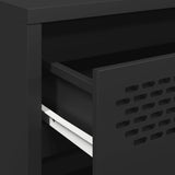 Makastle Buffet Métal, Style Industriel, Armoire de Rangement à 3 tiroirs, Commode, Meuble de Salon, Noir 68x39x58,5 cm Acier laminé à Froid