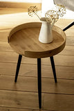 WENKO Petite Table Basse Ronde, Table d'appoint Bout de canapé Bois, Table d'appoint pour Le Salon, Meuble de Salon Tendance Pied métal Noir, Bois Bambou, Ø 40 x 50 cm