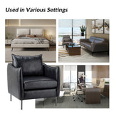 Fauteuil en cuir, chaises d'appoint modernes en cuir synthétique, chaises de lecture rembourrées avec coussins mobiles, design confortable pour la décoration de la maison