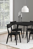 AC Design Furniture Roxanne Chaises de Salle à Manger Noires 2 pièces, Lot de 2 Chaises de Cuisine en Bois, Meubles de Salle à Manger, Style Scandinave Rétro, H: 79,5 x L: 45 x P: 55 cm