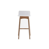 Miliboo Chaise de Bar scandinave Bois et Blanc H65 cm BALTIK