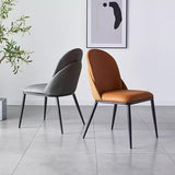 Preferspace Chaise de Salle à Manger avec siège en Faux Cuir, Chaise latérale de Chaise de Cuisine avec Jambe en métal, Chaise de Salle à Manger Moderne du Milieu du siècle