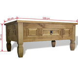 Homgoday Table basse, table d'appoint, table basse, facile d'entretien, pour salon, chambre à coucher, style mexicain, 100 x 60 x 45 cm