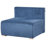 Beliani Canapé Modulable Minimaliste en Tissu 3 Places Fonction Couchage Espace de Rangement Bleu Nerbo