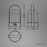 BRILONER - Lampe de table sans fil, variateur à 3 niveaux, fonction mémoire, ip44, câble de charge usb-c, salon à poser, lampe chevet, 14.5 x 13.5 x 24 cm, bronze métallique blanc