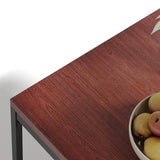FurnitureR Table de salle à manger, table de cuisine en bois vintage, cadre en métal, table de cuisine rectangulaire avec pieds réglables pour salle à manger, salon, 150 x 75 x 75 cm, bureau marron et