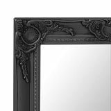 Tidyard Miroir Mural Style Baroque 50x60 cm Noir Montage Mural Miroir, Miroir Cosmétiques de Vanité Muraux pour Salle de Bain, Salon, Chambre, Dressing, Couloir, Mur, Entrée