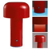 Beufee Lampe de table de champignons sans fil rechargeable, portable 3 couleurs étape sans étape lampe de champignon à côté de la lampe de bureau lampe de nuit (Rouge)