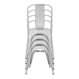 hjh OFFICE 645022 Chaise bistrot VANTAGGIO Comfort Métal Blanc, Chaise au Style Industriel, empilable