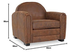 INTENSE DECO Fauteuil Club Vintage William, Microfibre