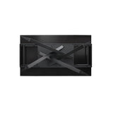 PAZZO DESIGN Table extensible Eugenio, plateau en céramique Calacatta noir Lux, pieds en métal croisés noirs, table de cuisine, table en céramique, 160 x 90 x h76 cm - id_2287