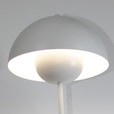Alpinaluz Lampadaire en Acier avec Abat-jour Bombé – Style Scandinave et Rétro – Éclairage Indirect vers le Bas – Douille E27 – Interrupteur au Pied – Pour Salon ou Chambre (Blanc)