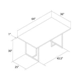CosmoLiving by Cosmopolitan Table à manger Astor, 64" x 36" x 30", blanc