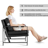 Yaheetech Fauteuil de Salon Moderne Fauteuil d'appoint Design avec Coussins Rembourrés Cadre en métal Fauteuil de Lecture Confortable Noir