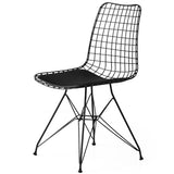 Menzzo Lot de 2 chaises Modernes Arkitek Métal et Cuir de Vachette Noir