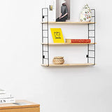 Navaris Étagère Murale – Compartiment de Rangement 50 x 50 x 12 cm en Bois de pin et métal – Étagère pour Chambre Salon Salle de Bain Cuisine