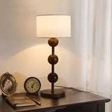 Gydcbhy Lampe De Table Rurale Vintage De 20,47 Pouces En Finition Couleur Bois De Noyer Avec Abat-jour En Tissu Pour Salon, Chambre À Coucher, Chevet, Salle À Manger, Bureau À Domicile, Hôtel, Famille
