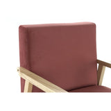 DKD Home Decor Armchair Fauteuil, Bois d'ingénierie Polyester, Rose, Estandar