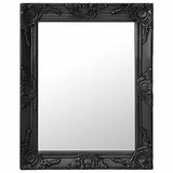 Tidyard Miroir Mural Style Baroque 50x60 cm Noir Montage Mural Miroir, Miroir Cosmétiques de Vanité Muraux pour Salle de Bain, Salon, Chambre, Dressing, Couloir, Mur, Entrée