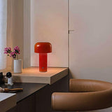 Beufee Lampe de table de champignons sans fil rechargeable, portable 3 couleurs étape sans étape lampe de champignon à côté de la lampe de bureau lampe de nuit (Rouge)