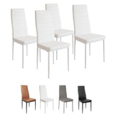 meihe Lot de 4 Chaises de Salle à Manger, Chaise de Cuisine en Similicuir-Fauteuil de Cuisine pour Salle à Manger, Cuisine, Salle de Réunion (blanc-4PC)