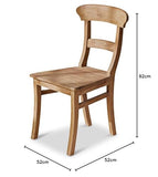 Loberon Chaise Masters - Bois de Teck revalorisé - H/L/P env. 92/52 / 52 cm - Marron Vieilli, Marron Vieilli