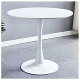 JHAISMAO Rond Table à Manger Cuisine Tableau pour 2-4 Personnes en Bois Conception De Tulipes Table De Loisirs avec Socle en Métal(Size:80cm,Color:Blanc)