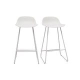 Miliboo Tabourets de Bar Design Blancs H65 cm (Lot de 2) Ella
