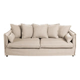 Atmosphera Créateur d'intérieur - Canapé Lin 3 Places Odilon 210cm Beige